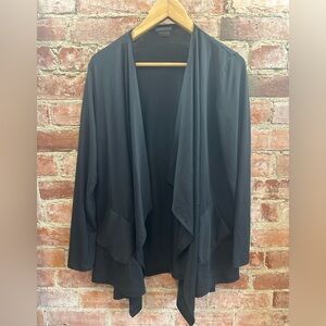 exofficio Cardigan Open Front Waterfall Cardigan Black Size Small